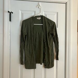 Women's Olive Green Cardigan Sweater